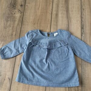 Blue Long Sleeve Babies Top.